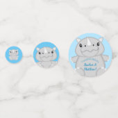 Rhino Baby shower Safari Blauw Confetti (Voorkanten)