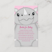 Rhino Baby shower Safari Pink Girl Informatiekaartje (Voorkant)