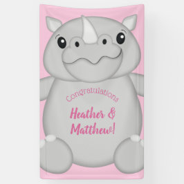 Rhino Baby shower Safari Pink Girl Spandoek