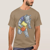 Rhino basketbalspeler Basketbal T-shirt (Voorkant)