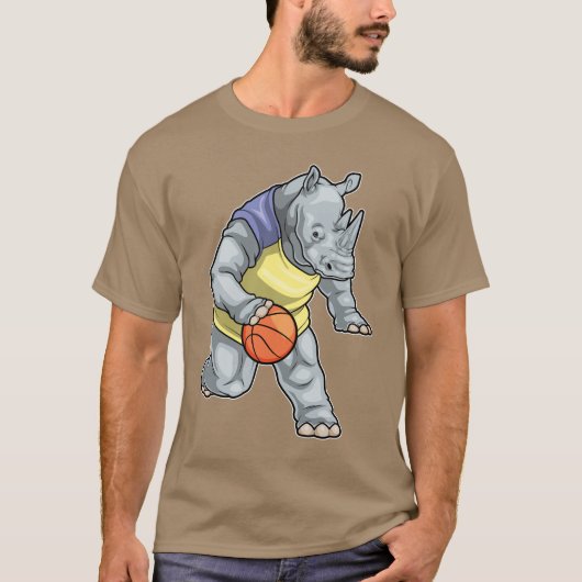 Rhino basketbalspeler Basketbal T-shirt (Voorkant)