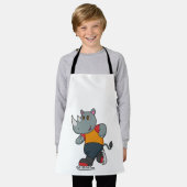 Rhino bij ijsschaatsen met ijsschaatsen schort (Gedragen)