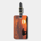 Rhino bij zonsondergang, Masai Mara, Kenia Bagagelabel (Voorkant verticaal)