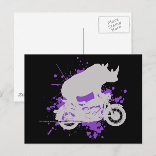 Rhino Biker Briefkaart (Voorkant / Achterkant)
