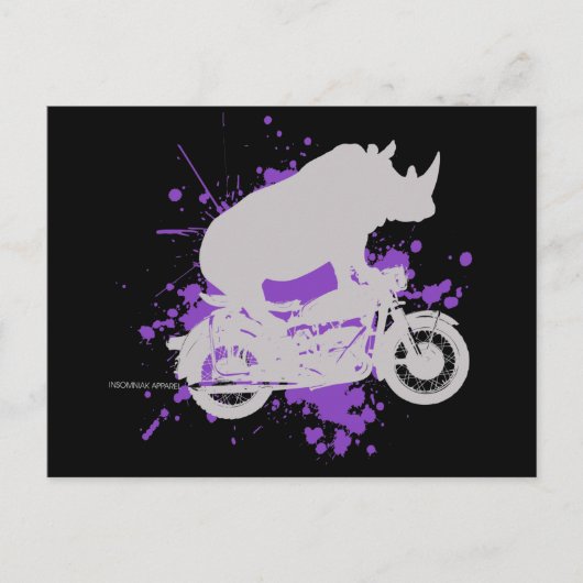 Rhino Biker Briefkaart (Voorkant)