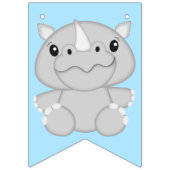 Rhino Birthday Party Blue Vlaggetjes (Eerste vlag)