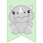 Rhino Birthday Party Green Vlaggetjes (Eerste vlag)