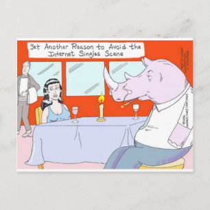 Rhino Blind Date Funny T - shirts Mokken & cadeaus Briefkaart