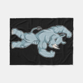 Rhino Bodybuilder Bodybuilding Sports  Fleece Deken (Voorkant (Horizontaal))