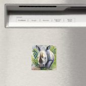 Rhino Botanisch Portret Magneet (Insitu (Vaatwasser))
