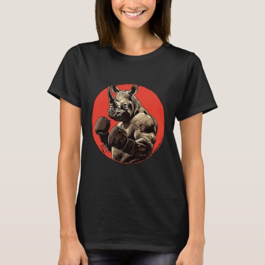 Rhino Boxer Fighter Boxing T-shirt (Voorkant)