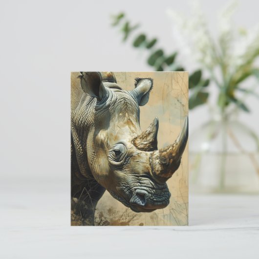 Rhino briefkaart (Staand voorkant)