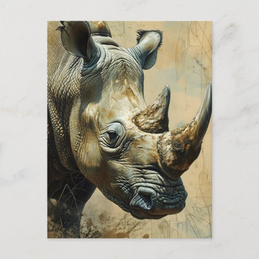 Rhino  briefkaart (Voorkant)