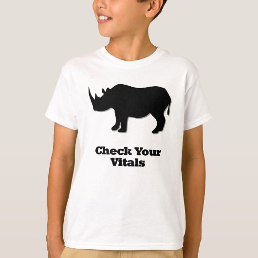 Rhino check je vitale functies t-shirt (Voorkant)