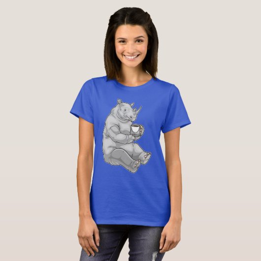 Rhino Coffee Cup T-shirt (Voorkant volledig)
