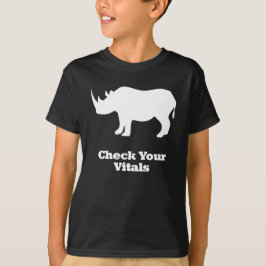 Rhino controleer je vitals wit t-shirt