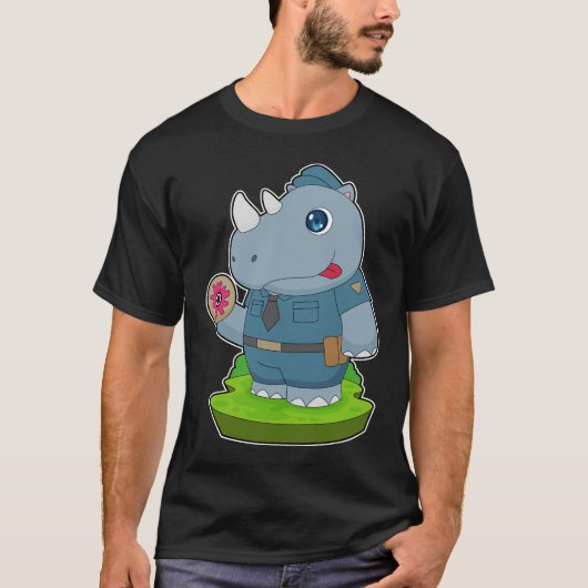 Rhino Cop Donut Politie T-shirt (Voorkant)