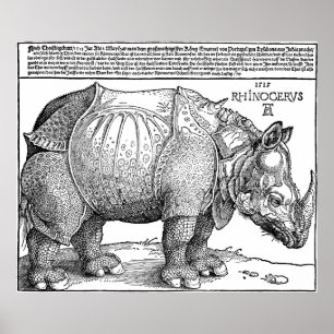 Rhino door Albrecht Durer Poster