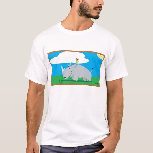 Rhino en Bird T-shirt (Voorkant)