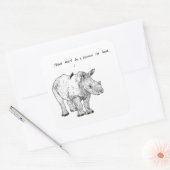 Rhino en Vogel Stickers (Verpakking van 6, 3"x 3") (Envelop)