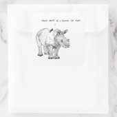 Rhino en Vogel Stickers (Verpakking van 6, 3"x 3") (Tas)