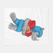 Rhino Football Sports Fleece Deken (Voorkant (Horizontaal))