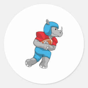 Rhino Football Sports Ronde Sticker