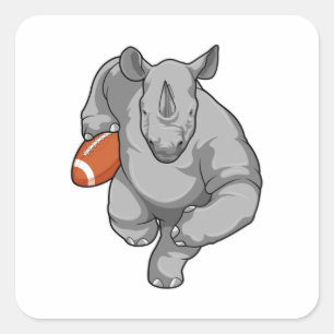 Rhino Football Sports Vierkante Sticker
