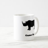 Rhino Game op zwart Koffiemok (Voorkant rechts)