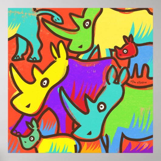 Rhino Graffiti Art Poster (Voorkant)
