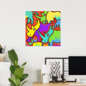 Rhino Graffiti Art Poster (Thuiskantoor)