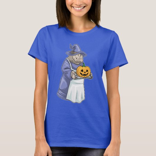Rhino Halloween Witch Baker T-shirt (Voorkant)