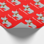 Rhino heeft zich voor Kerstmis laten zien. Cadeaupapier (Hoek)