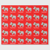 Rhino heeft zich voor Kerstmis laten zien. Cadeaupapier (Vlak)