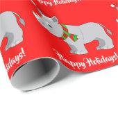 Rhino heeft zich voor Kerstmis laten zien. Cadeaupapier (Rol Hoek)