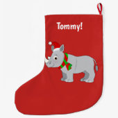 Rhino heeft zich voor Kerstmis laten zien. Grote Kerstsok (Achterkant)