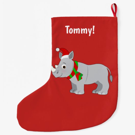 Rhino heeft zich voor Kerstmis laten zien. Grote Kerstsok (Achterkant)