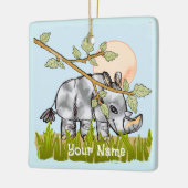 Rhino Hiding Keramisch Ornament (Links)