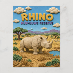 Rhino Hluhluwe Reserve Modern KlayKoo Briefkaart