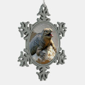 Rhino Iguana Tin Sneeuwvlok Ornament (Links)
