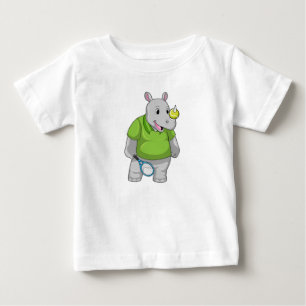 Rhino in Tennis met Tennis-bal