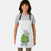 Rhino in Tennis met Tennis-bal Schort (Insitu)