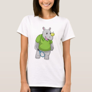 Rhino in Tennis met Tennis-bal T-shirt