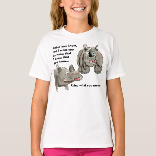 Rhino je kent aangepaste T-Shirt Apparel (Voorkant)