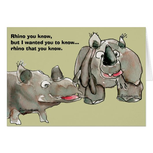 Rhino, je weet het wel, maar Rhinoceros Cartoon (Voorkant Horizontaal)