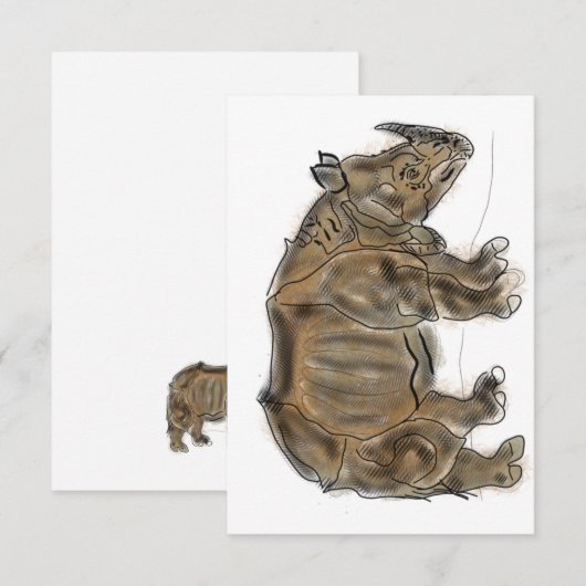 Rhino-kaart Bedankkaart (Voorkant / Achterkant)