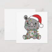Rhino-kerstwinterdieren Rhinos Feestdagenkaart (Voorkant / Achterkant)
