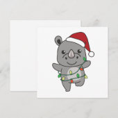 Rhino-kerstwinterdieren Rhinos Feestdagenkaart (Voorkant / Achterkant)