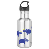 Rhino Kind Rhinoceros Waterfles met naam Waterfles (Voorkant)