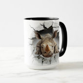 Rhino komt uit grot mok (Voorkant rechts)